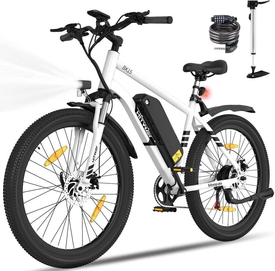 Hitway Elektrische Fiets BK8SL Trendy 27.5 Inch City Commuter EBike met Afneembare 36V 13Ah Lithium Batterij Mountain E-Bike met 250W Motor Damesfiets met App Bediening IP54 Waterdicht