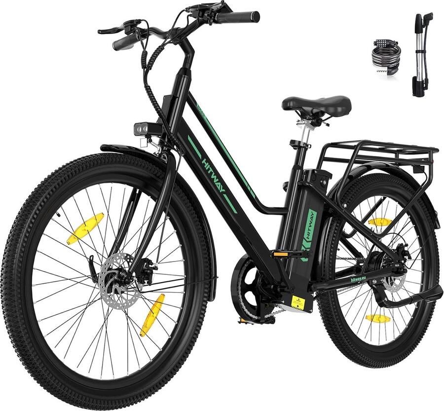 Hitway Elektrische Fiets BK8SL Trendy 27.5 Inch City Commuter EBike met Afneembare 36V 13Ah Lithium Batterij Mountain E-Bike met 250W Motor Damesfiets met App Bediening IP54 Waterdicht
