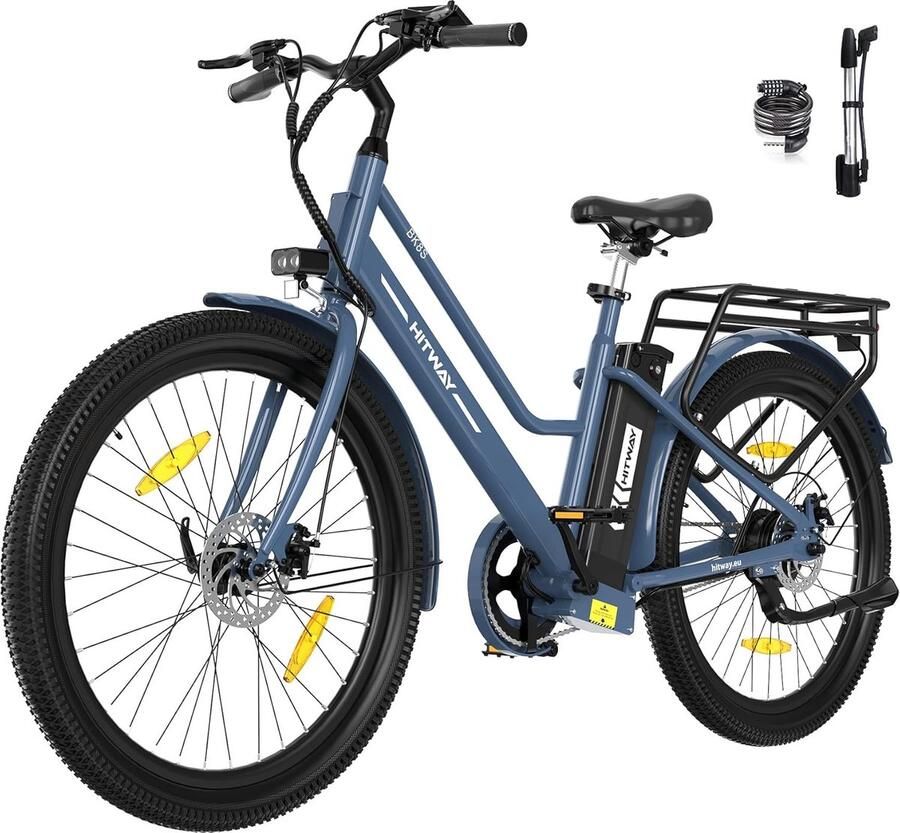 Hitway Elektrische Fiets BK8SL Trendy 27.5 Inch City Commuter EBike met Afneembare 36V 13Ah Lithium Batterij Mountain E-Bike met 250W Motor Damesfiets met App Bediening IP54 Waterdicht