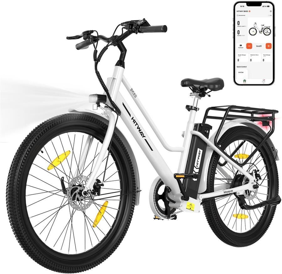 Hitway ELEKGO Elektrische Fiets EG06S Trendy 20*3.0 Inch Fat Tire City Commuter EBike met Afneembare 36V 12Ah Lithium Batterij Opvouwbaar Mountain E-Bike met 250W Motor 7 Versnellingen IP54 Waterdicht