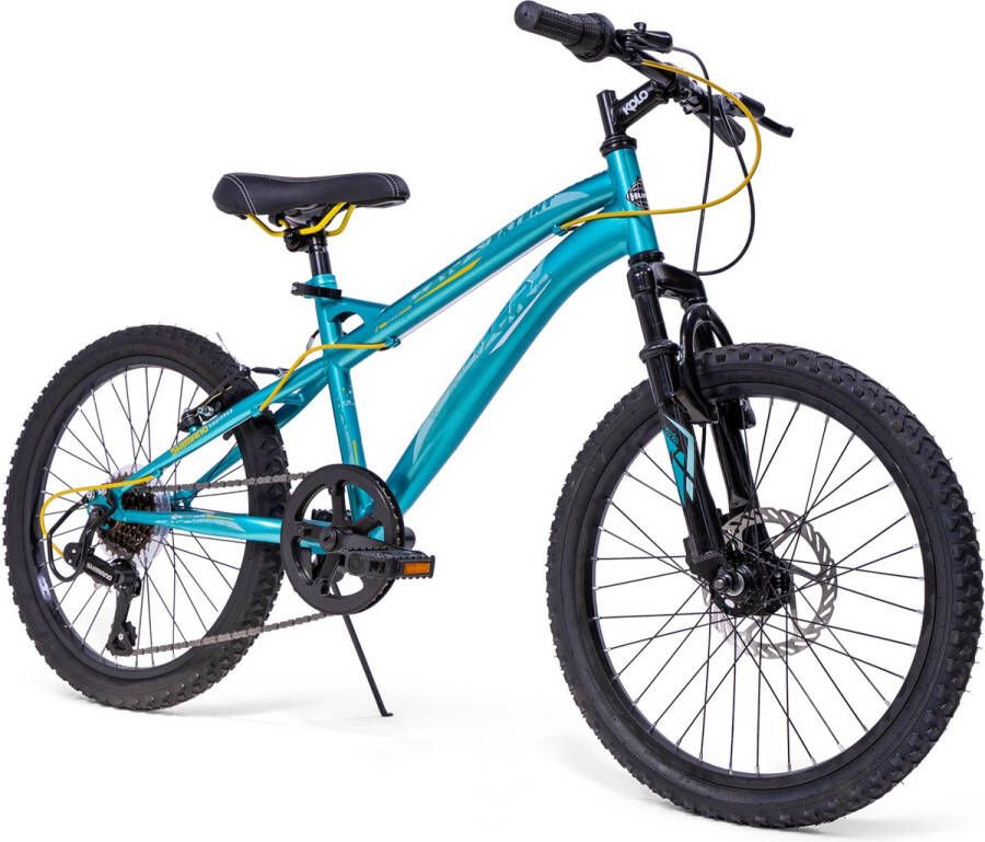 Huffy Extent 20 Inch Kinderfiets Shi o 6 versnellingen Mountainbike voor en 6-11 jaar Aqua Blauw