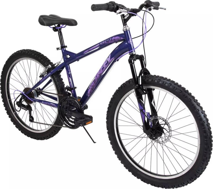 Huffy Extent 24 Inch Kinderfiets Shimano 18 versnellingen Mountainbike voor Jongens en Meisjes 8+ jaar Paars