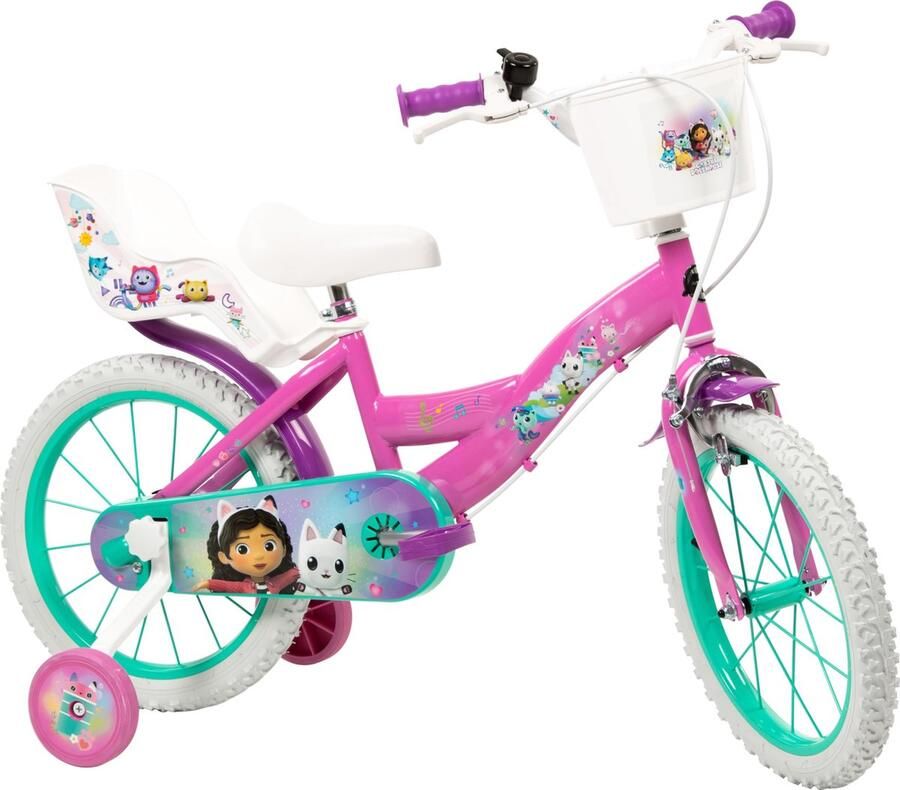 Huffy Gabby fiets 16 inch kinderfiets met zijwieltjes en mandje