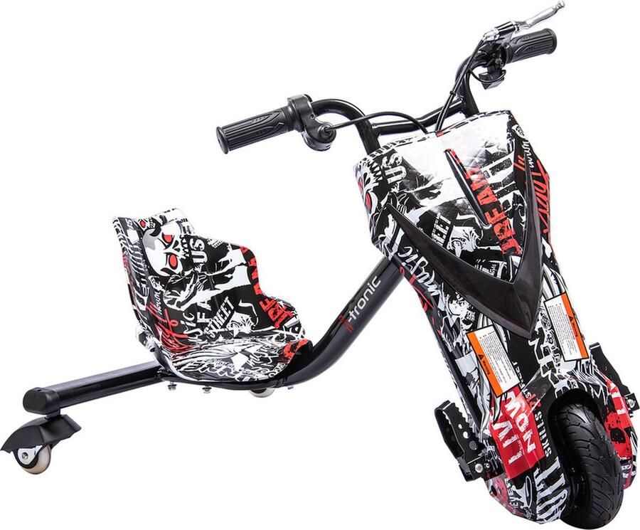 I-tronic Elektrische Drift Trike Kart 250W 36V Skull Zwart