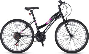 Inandoutdoormatch Damesfiets Speedo Met 21 versnellingen 24 inch wielmaat Mountainbike Racefiets Stadsfiets Framemaat 34cm Roze