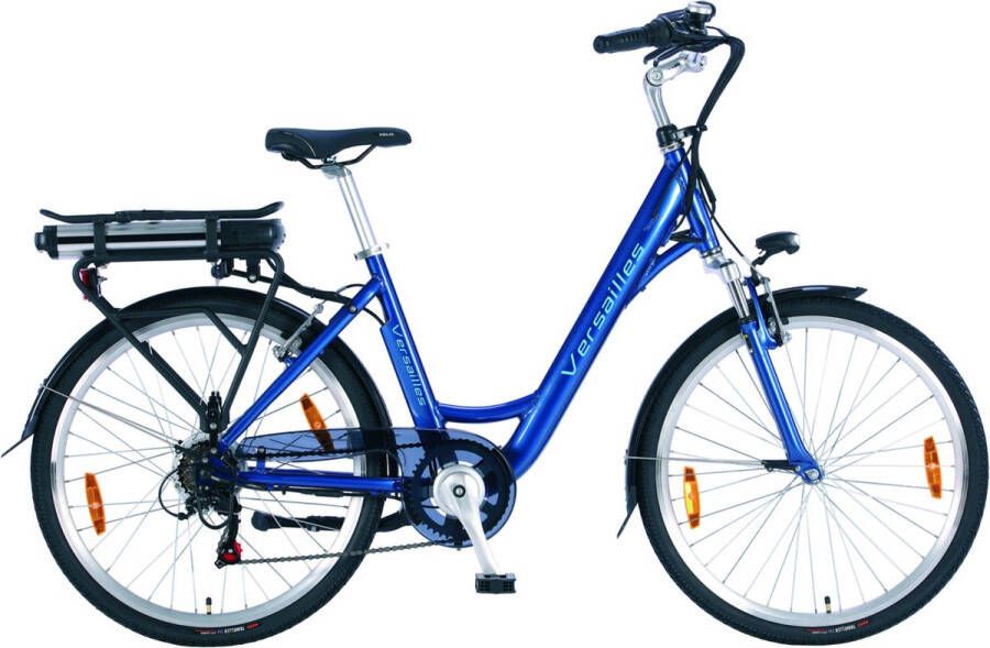 inandoutdoormatch Elektrische Stadsfiets 26 inch E-bike met 6 versnellingen Framemaat 46 cm V Brakes Damesfiets Blauw