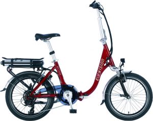Inandoutdoormatch Elektrische Vouwfiets 20 inch E-bike met 7 versnellingen Stadsfiets volwassenen en Framemaat 38 cm V Brakes Rood