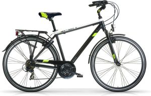 Inandoutdoormatch Herenfiets Sport Met 21 versnellingen Stadsfiets 28 inch Racefiets Framemaat 58cm Hybride V-brakes en remgrepen Zwart wit