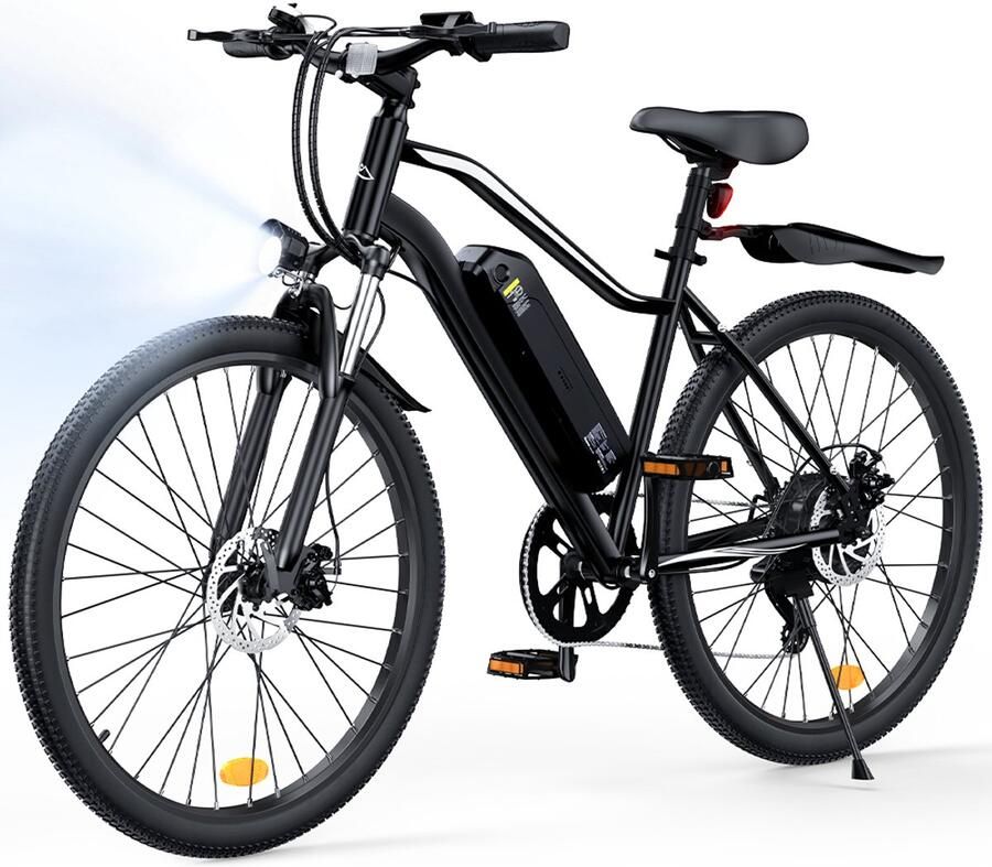 Iscooter EB3S E-bike 25 km u 26inch 70km actieradius 350W motor 36V15Ah accu zwart