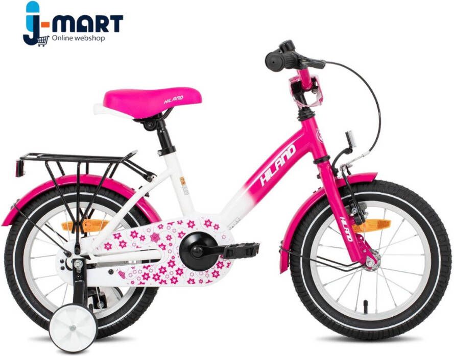 J-mart 12 Inch Kinderfiets Meisjesfiets 12 Inch Incl. Zijwieltjes Bel Bagagedrager Kinderen van 2 tot 4 Jaar Roze
