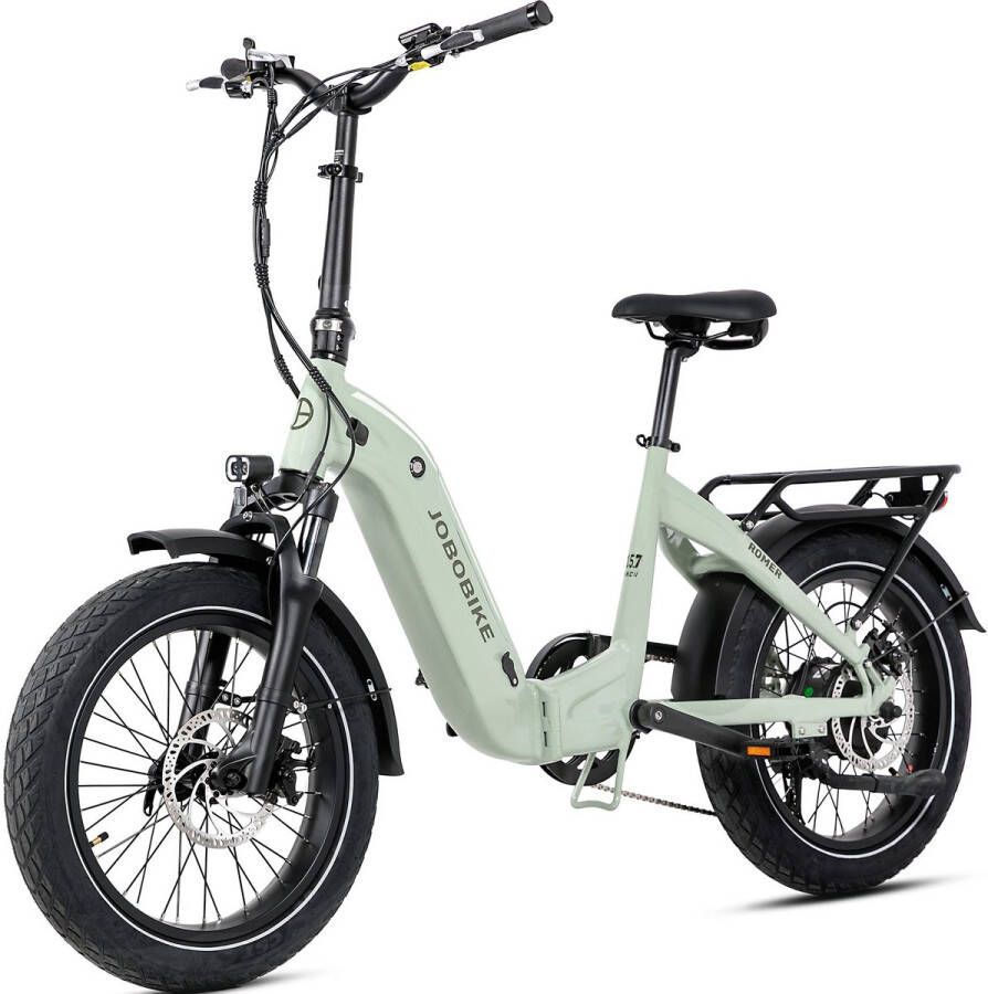 JOBOBIKE Elektrische Fiets ROMER Elektrische Vouwfiets 720Wh Accu 80Nm Krachtige Achterwielmotor Shi o 7 Versnellingen Kettenschakeling Vette 20x3.0 Banden LCD Display Geschikt voor Stad en Terrein- Mintgroen