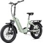 JOBOBIKE Elektrische Fiets ROMER Elektrische Vouwfiets 720Wh Accu 80Nm Krachtige Achterwielmotor Shi o 7 Versnellingen Kettenschakeling Vette 20x3.0 Banden LCD Display Geschikt voor Stad en Terrein- Mintgroen - Thumbnail 1