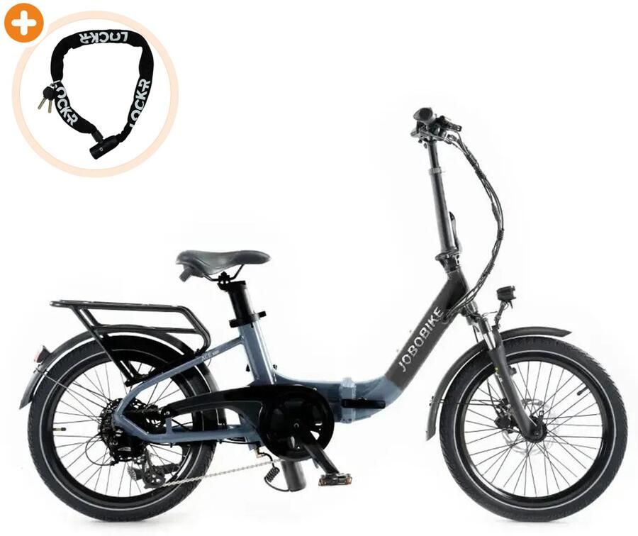JOBOBIKE Ace Elektrische Vouwfiets Lage Instap 20 Inch 250W Motor 7 Versnellingen 50 km Actieradius Mechanische Schijfrem Zwart