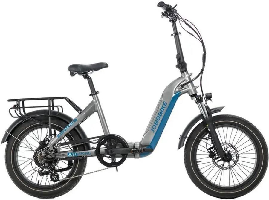 JOBOBIKE Romer Elektrische Vouwfiets Lage Instap 20 Inch 250W Bafang Motor 7 Versnellingen 120 km Actieradius Mechanische Schijfrem Grijs