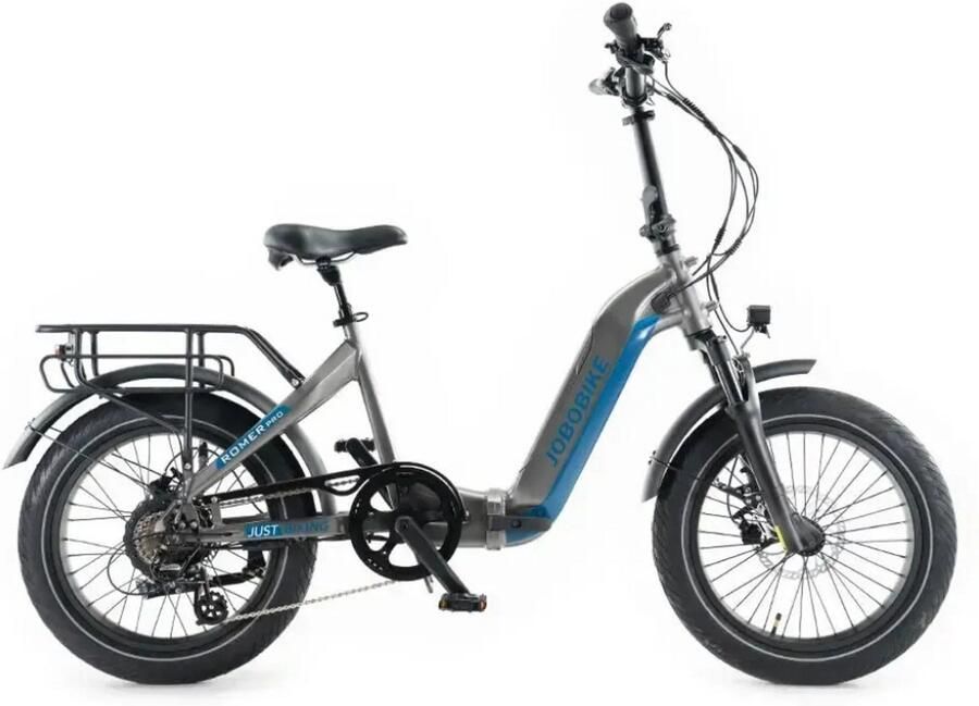 JOBOBIKE Romer Pro Elektrische Vouwfiets Lage Instap 20 Inch 250W Bafang Motor 7 Versnellingen 120 km Actieradius Hydraulische Schijfrem Grijs