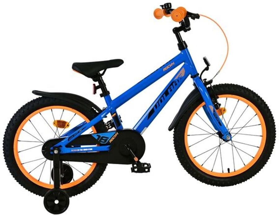 Jongensfiets Kinderfiets Volare Rocky Kinderfiets Jongens 18 inch Blauw