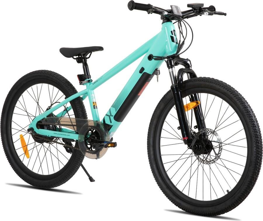JOYSTAR 24 Inch Elektrische Kinder Mountainbike 250W E-Bike voor Kinderen (7+ Jaar) 25 km Actieradius Met Verwijderbare Accu & Schijfrem – Spaakwiel Groente
