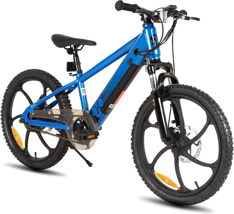 JOYSTAR Elektrische Fiets E-Bike – 20 Inch – Voor Kinderen Tieners – 250W Motor – 1 Versnelling – Bladwiel – Mechanische Schijfrem – Blauw