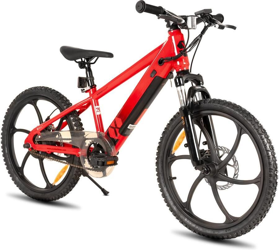 JOYSTAR Elektrische Fiets E-Bike – 20 Inch – Voor Kinderen Tieners – 250W Motor – 1 Versnelling – Bladwiel – Mechanische Schijfrem – Rood