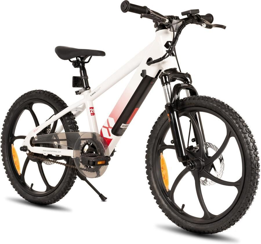 JOYSTAR Elektrische Fiets E-Bike – 20 Inch – Voor Kinderen Tieners – 250W Motor – 1 Versnelling – Bladwiel – Mechanische Schijfrem – Wit