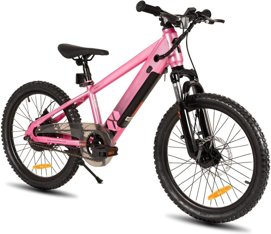 JOYSTAR Elektrische Fiets E-Bike – 20 Inch – Voor Kinderen Tieners – 250W Motor – 1 Versnelling – Spaakwiel – Mechanische Schijfremmen – Roze