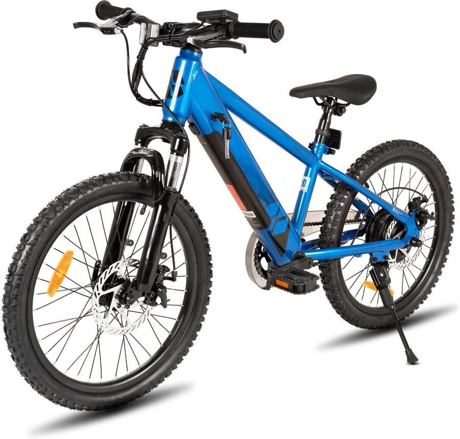 JOYSTAR Elektrische Fiets E-Bike – 20 Inch – Voor Kinderen Tieners – 250W Motor – 1 Versnelling – Spaakwiel – Mechanische Schijfrem – Blauw Geschikt voor buitenactiviteiten in de lente