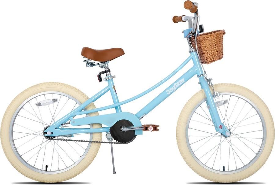JOYSTAR Fantasy Kinderfiets voor Meisjes 20 Inch Mand Zijwieltjes Bel Handrem Blauw
