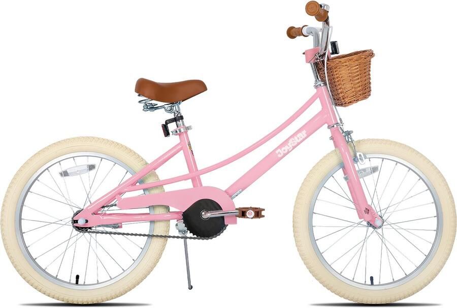 JOYSTAR Fantasy Kinderfiets voor Meisjes 20 Inch Mand Zijwieltjes Bel Handrem Roze