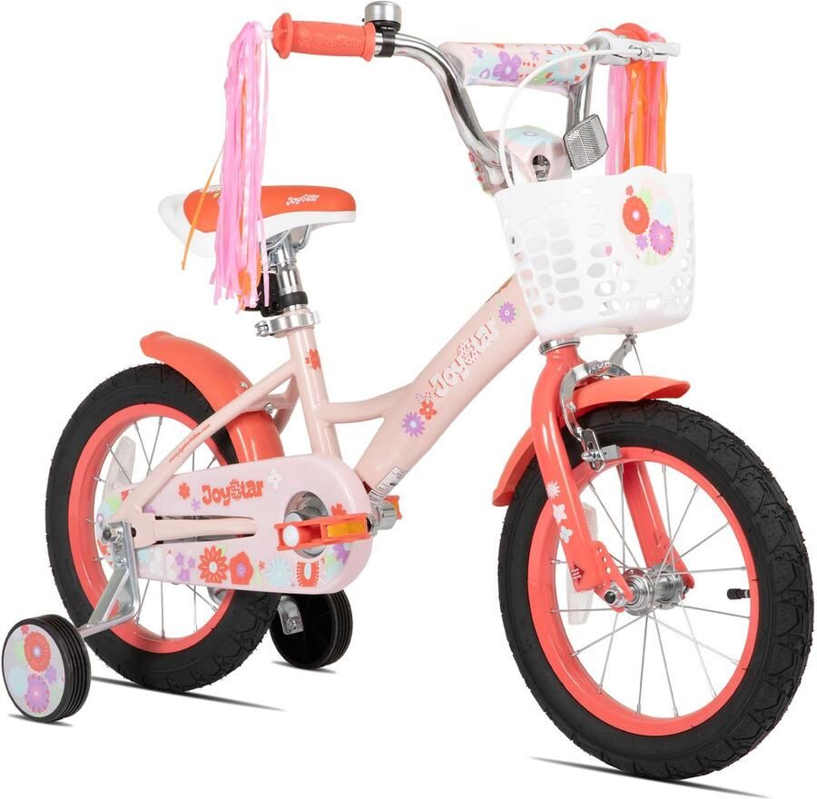 JOYSTAR Little Violet Kinderfiets voor Meisjes 12 Inch Met Stuurslingers Oranje