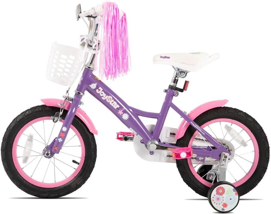 JOYSTAR Little Violet Kinderfiets voor Meisjes 12 Inch Met Stuurslingers Paars - Foto 2