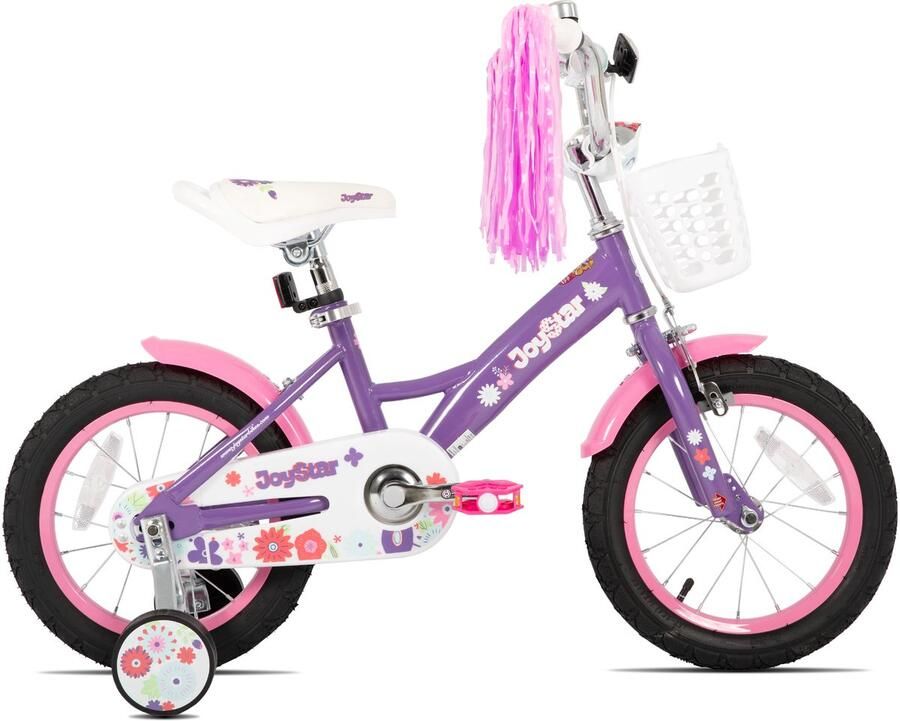 JOYSTAR Little Violet Kinderfiets voor Meisjes 14 Inch Met Stuurslingers Paars - Foto 2