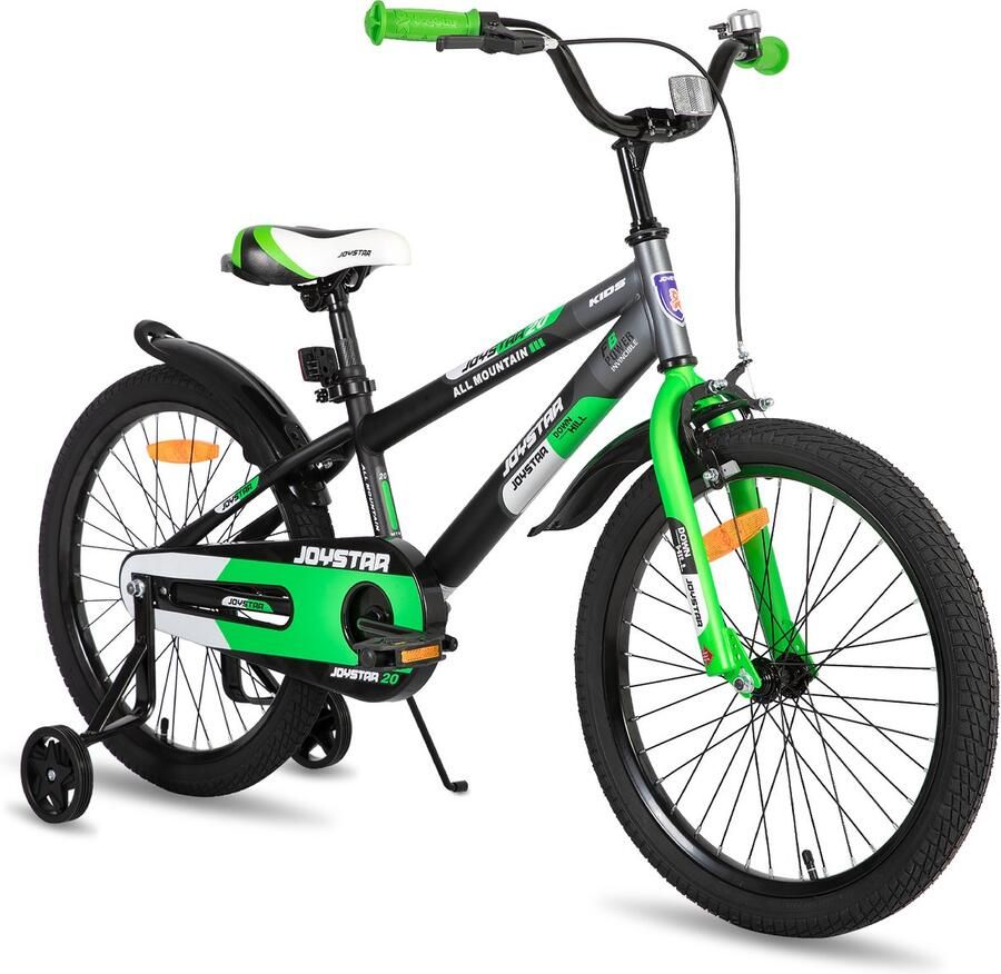 JOYSTAR New Berry Kinderfiets 20 Inch Voor & (7-13 Jaar) Inclusief Zijwieltjes Groen