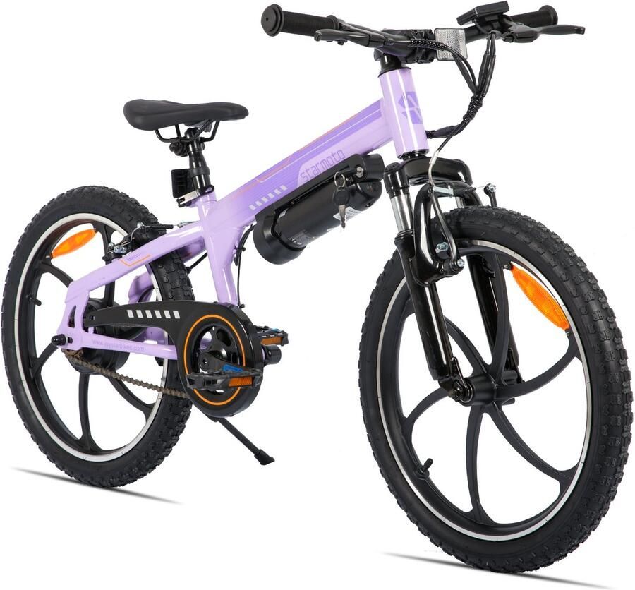 JOYSTAR STARMOTO Radspur Elektrische Mountainbike 20 Inch 250W Motor Vering Voorvork Paars
