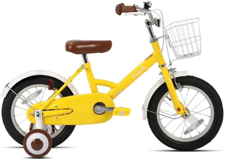 JOYSTAR STITCH Little Wizard Kinderfiets 12 inch – Geel Unisex Fiets met Zijwieltjes & dje – 4-7 jaar