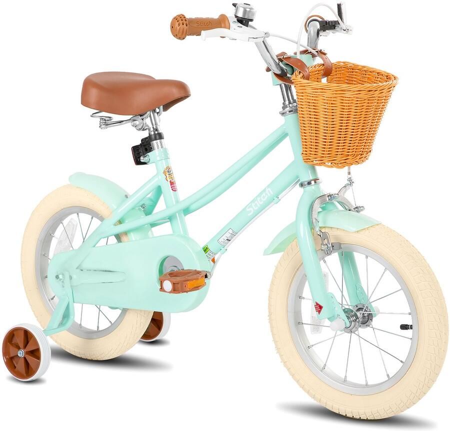 JOYSTAR STITCH Meisjesfiets 16 inch Met Zijwieltjes & Mandje Voor kinderen 4-7 jaar