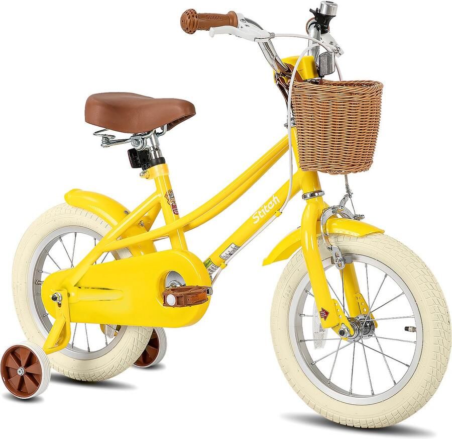 JOYSTAR STITCH Meisjesfiets 16 inch Met Zijwieltjes & Mandje Voor kinderen 4-7 jaar