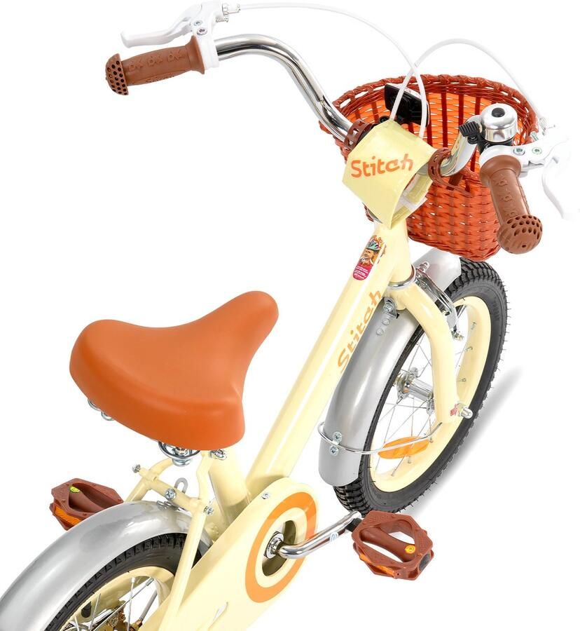 JOYSTAR STITCH Retro Kinderfiets Meisjes 16 inch Met Mandje & Zijwieltjes 2 tot 4 Jaar