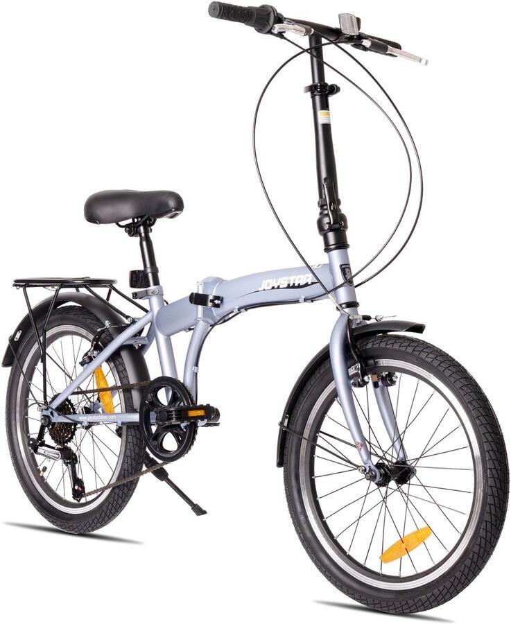 JOYSTAR Vouwfiets Shi o 6v 20 inch Plooifiets Folding Bike V-rem Grijs Geschikt voor buitenactiviteiten in de lente