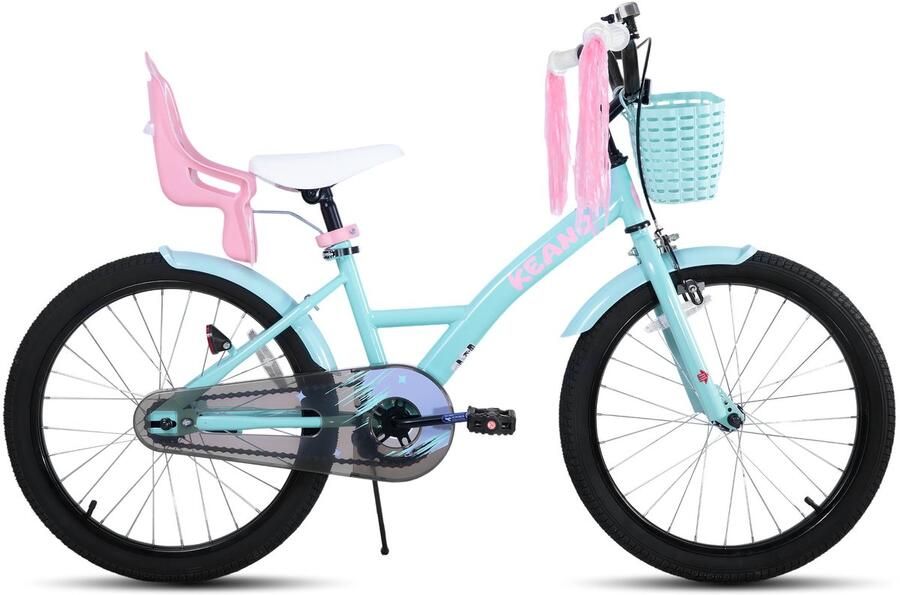 JOYSTAR Zinnia Kinderfiets – 20 Inch – Met Mandje & Slingers – Bel – Terugtraprem – Groente Geschikt voor buitenactiviteiten in de lente - Foto 3