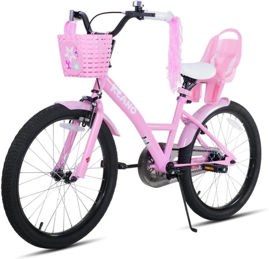 JOYSTAR Zinnia Kinderfiets – 20 Inch – Met Mandje & Slingers – Bel – Terugtraprem – Roze Geschikt voor buitenactiviteiten in de lente