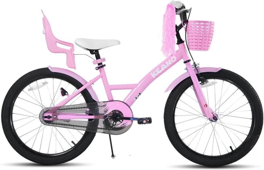 JOYSTAR Zinnia Kinderfiets – 20 Inch – Met Mandje & Slingers – Bel – Terugtraprem – Roze Geschikt voor buitenactiviteiten in de lente - Foto 2