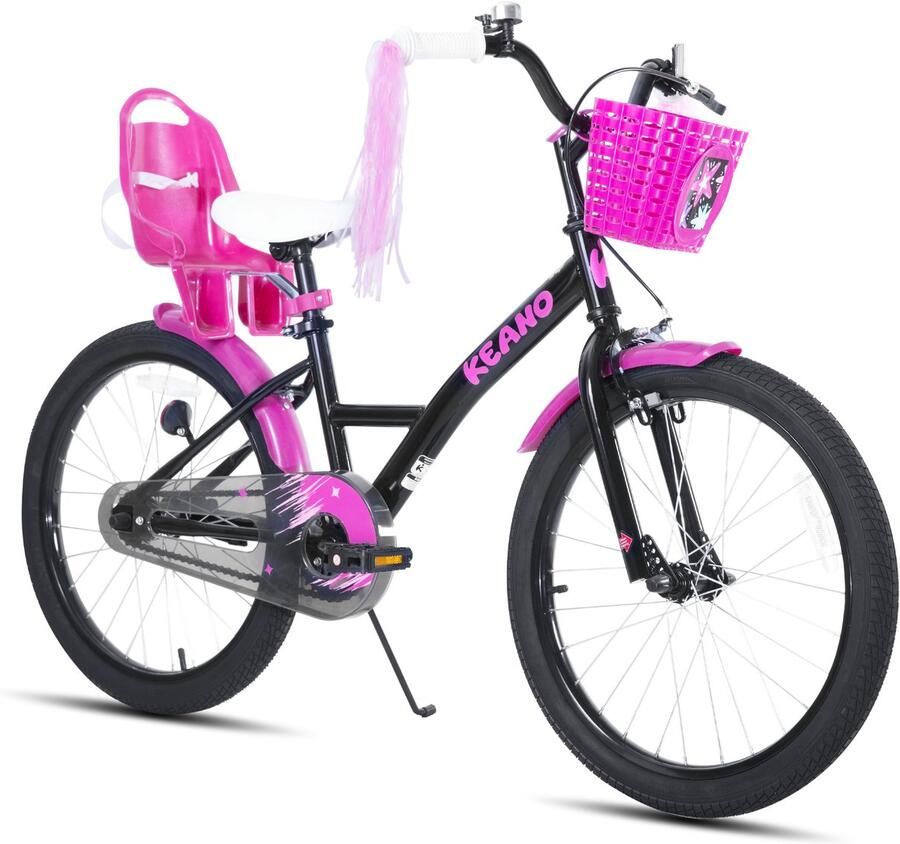 JOYSTAR Zinnia Kinderfiets – 20 Inch – Met Mandje & Slingers – Bel – Terugtraprem – Zwart Geschikt voor buitenactiviteiten in de lente - Foto 2