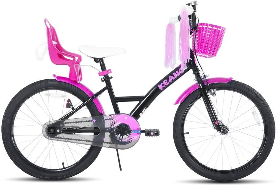 JOYSTAR Zinnia Kinderfiets – 20 Inch – Met Mandje & Slingers – Bel – Terugtraprem – Zwart Geschikt voor buitenactiviteiten in de lente - Foto 3
