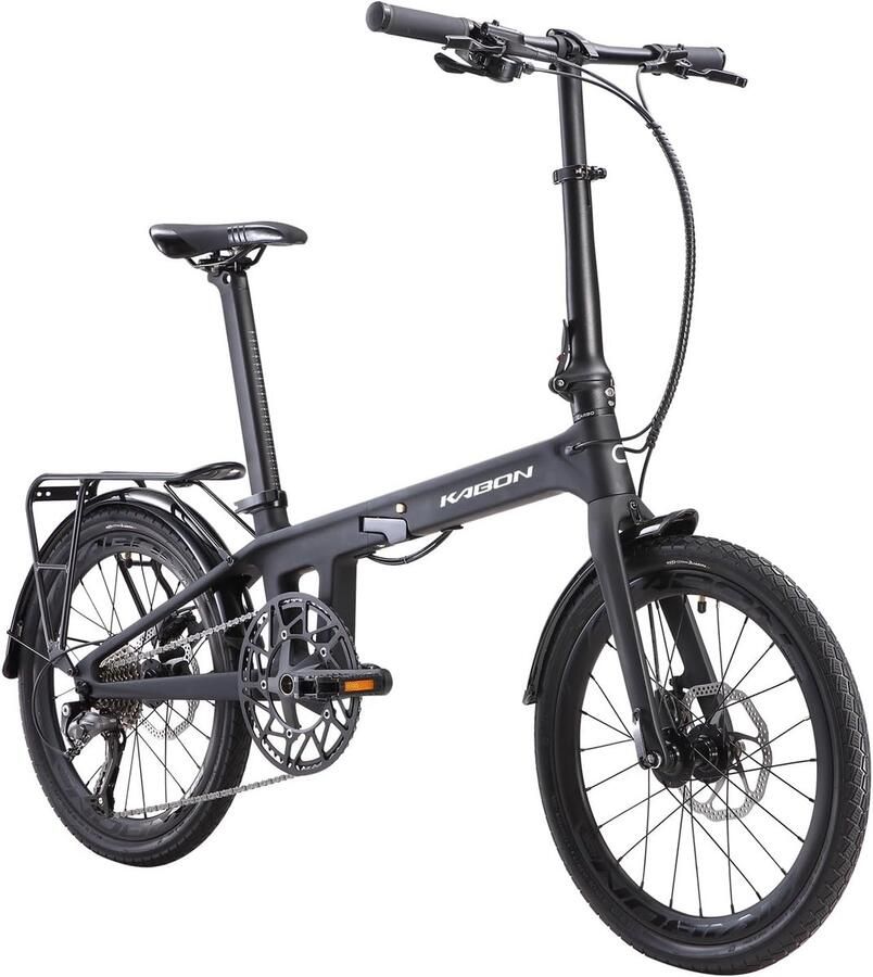KABON vouwfiets -Foldingbike Stadsplooifiets Carbon Shi o Altus 9S 20 inch Zwart