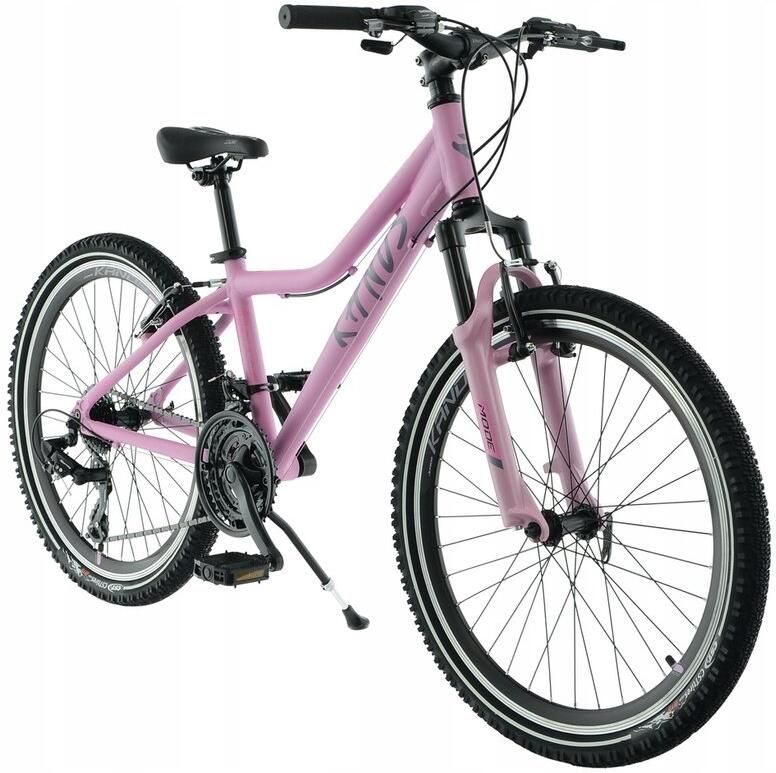 Kands Dragon – Kinderfiets – 24 inch – 21 versnellingen – Shimano – V-brake – 130-165 cm – Roze – Meisje