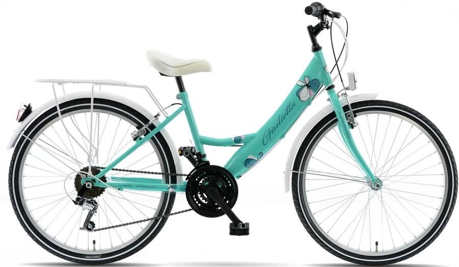 Kands Giulietta – Kinderfiets – 24 inch – 18 versnellingen – V-brake – 130-165 cm – Mintgroen – Meisje