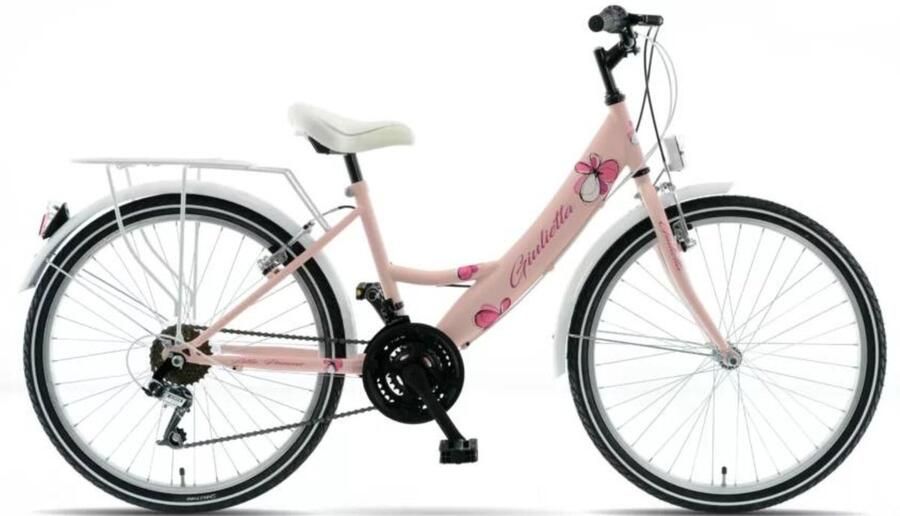 Kands Giulietta – Kinderfiets – 24 inch – 18 versnellingen – V-brake – 130-165 cm – Roze – Meisje