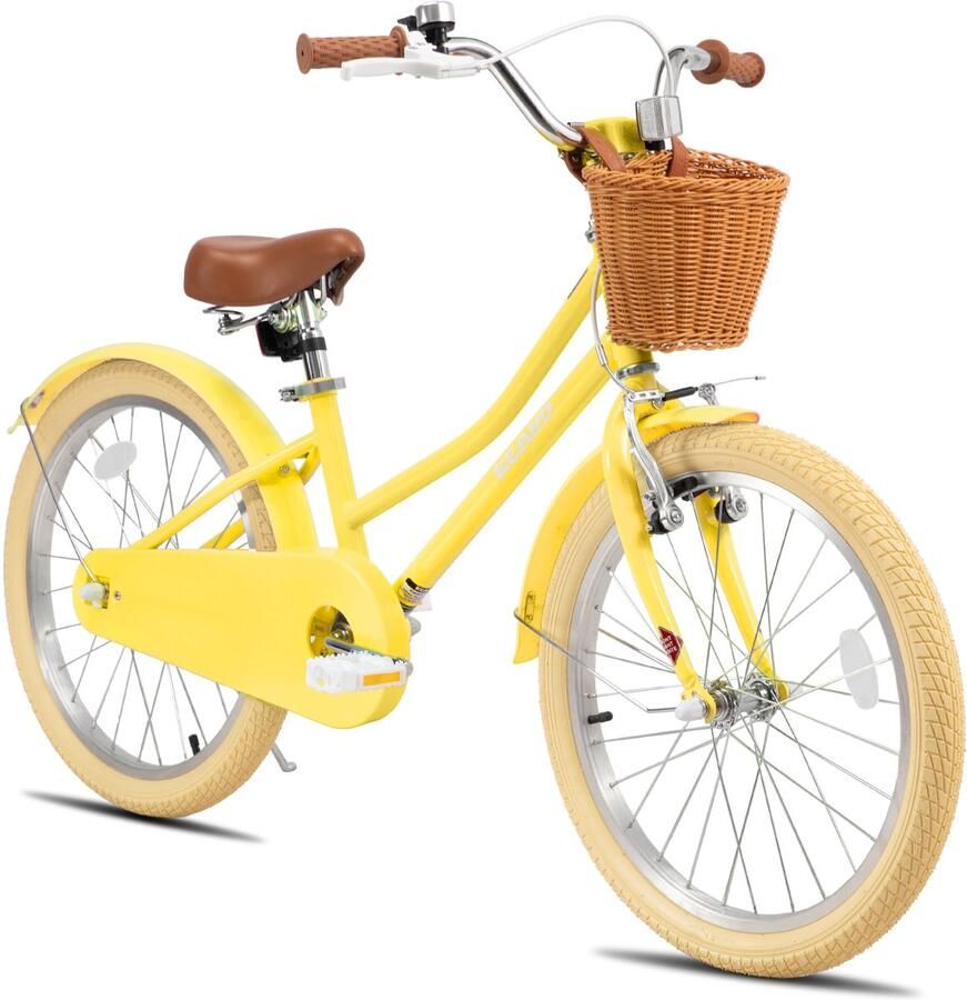 Keano 20 Inch Kinderfiets voor Meisjes 7-10 Jaar met Standaard Kinderfiets Geel