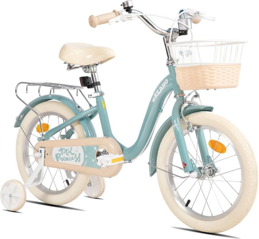 Keano Kinderfiets 16 Inch Voor & (4-7 Jaar) Inclusief Zijwieltjes Groente