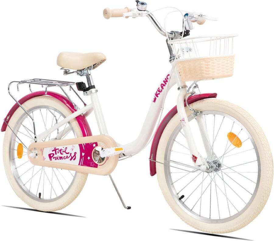 Keano Kinderfiets 20 Inch Voor & (7-13 Jaar) Inclusief Zijwieltjes Wit